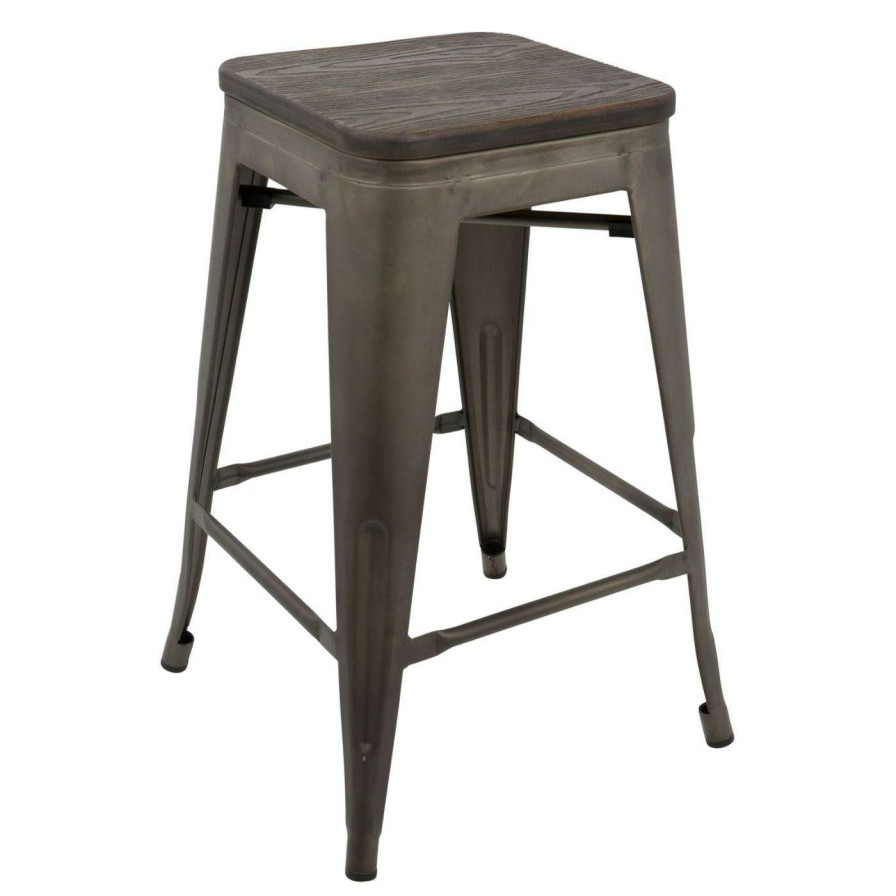 Bar Stools * | Coupon Counter Height Stools Lumisource Oregon 24.25 In. Counter Stool Set Of 2