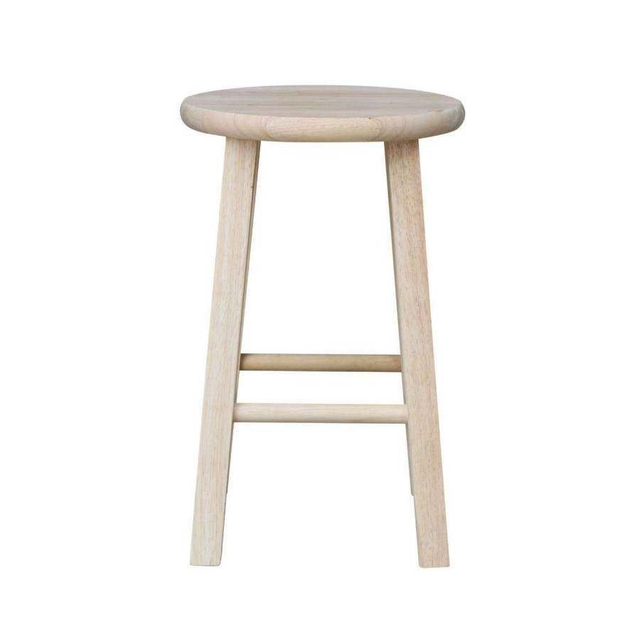 Bar Stools * | Top 10 Counter Height Stools International Concepts Unfinished Utility Round Dining Stool