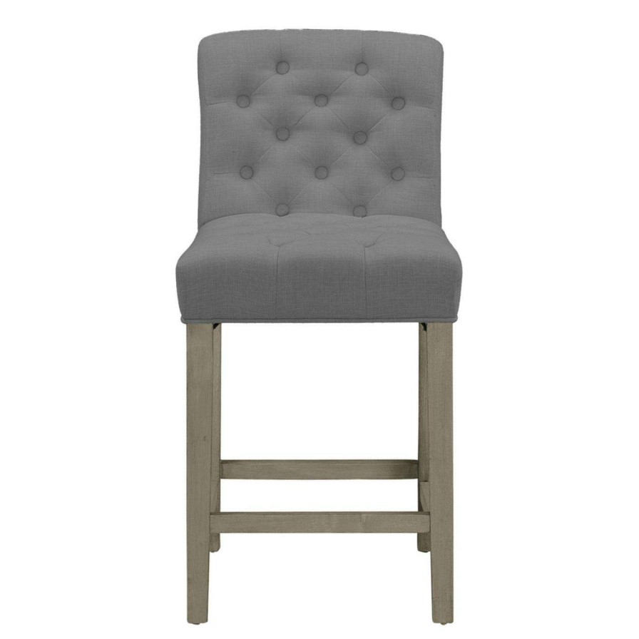 Bar Stools * | Discount Counter Height Stools Glamour Home Aleen 24 In. Upholstered Tufted Counter Stool Set Of 2