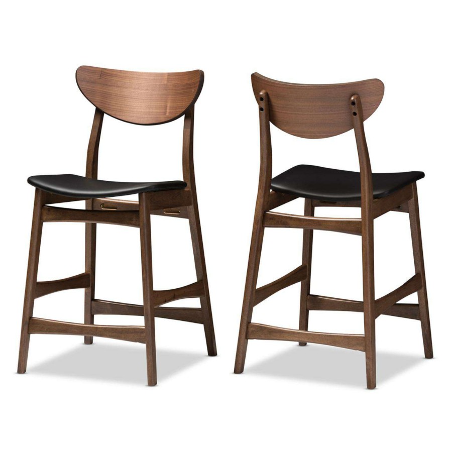 Bar Stools * | Cheap Counter Height Stools Baxton Studio Latina 24 In. Faux Leather Counter Stool Set Of 2