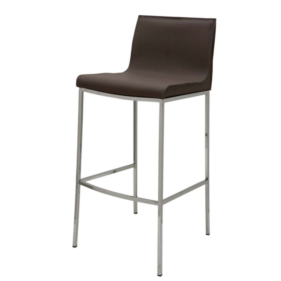 Bar Stools * | Hot Sale Counter Height Stools Nuevo 25.75 In. Colter Leather Counter Stool