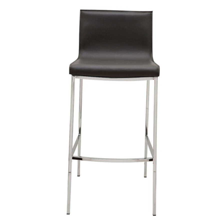 Bar Stools * | Hot Sale Counter Height Stools Nuevo 25.75 In. Colter Leather Counter Stool