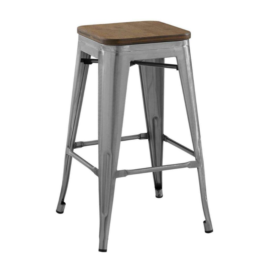 Bar Stools * | Best Pirce Counter Height Stools Modway Promenade Metal Counter Stool