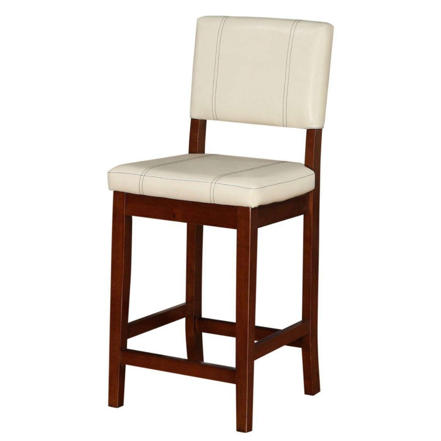 Bar Stools * | Promo Counter Height Stools Linon Milano 24 In. Counter Stool Walnut