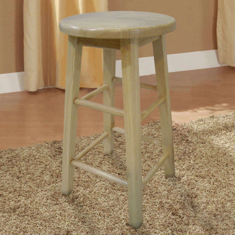 Bar Stools * | Top 10 Counter Height Stools Linon Round Seat 24 In. Backless Counter Stool