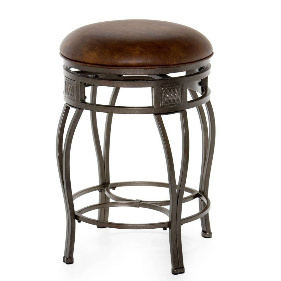 Bar Stools * | Cheap Hillsdale Furniture Counter Height Stools Hillsdale Montello 26-In. Backless Swivel Counter Stool Old Steel