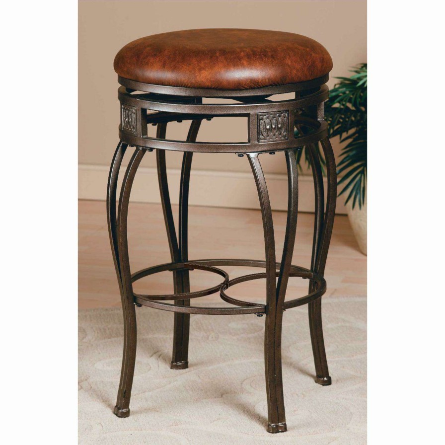 Bar Stools * | Cheap Hillsdale Furniture Counter Height Stools Hillsdale Montello 26-In. Backless Swivel Counter Stool Old Steel