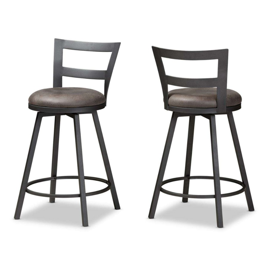 Bar Stools * | Wholesale Counter Height Stools Baxton Studio Arjean 26 In. Counter Stool Set Of 2