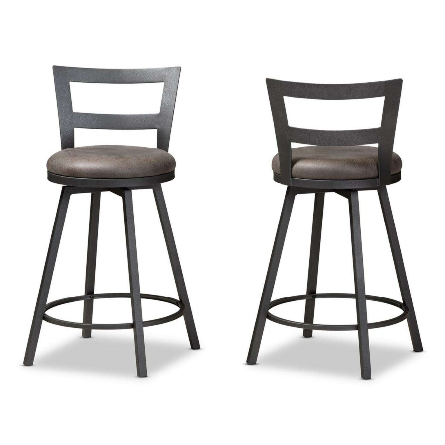 Bar Stools * | Wholesale Counter Height Stools Baxton Studio Arjean 26 In. Counter Stool Set Of 2