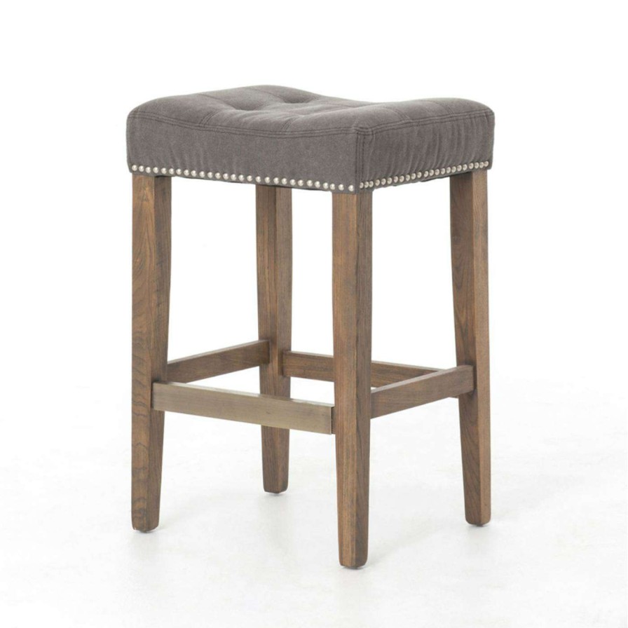 Bar Stools * | Best Deal Counter Height Stools C2A French Nailhead Belham Tufted 26 In. Counter Height Stool