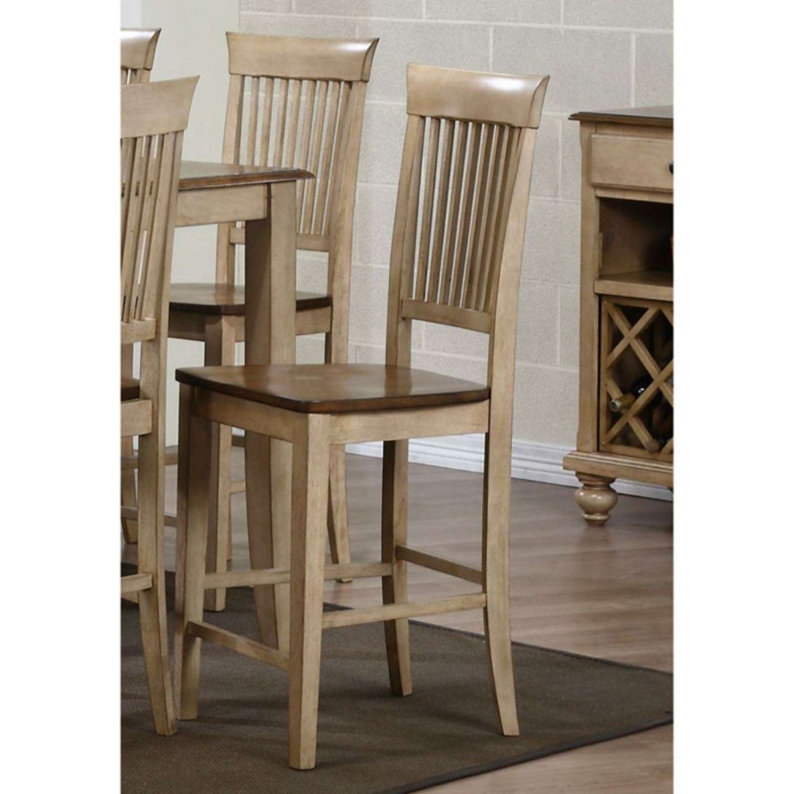 Bar Stools * | Promo Counter Height Stools Sunset Trading Brookdale Fancy Slat Counter Stool Set Of 2