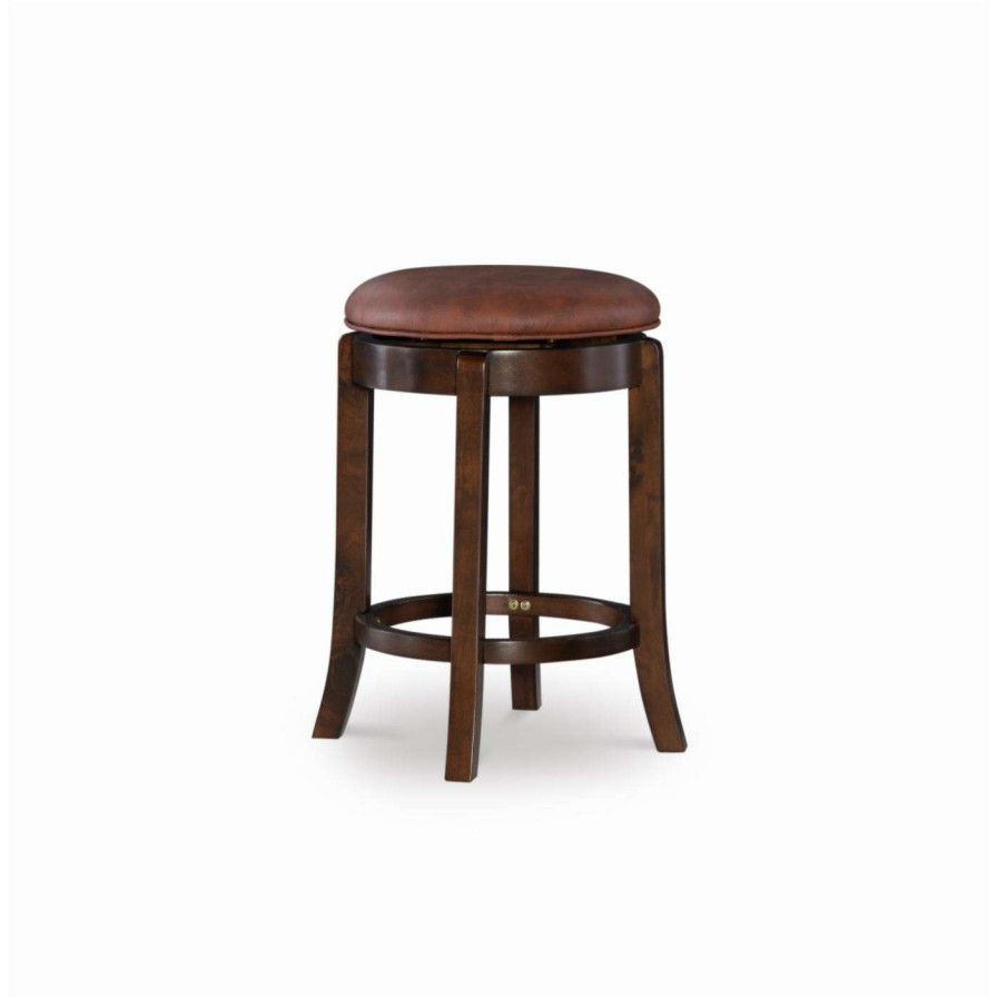 Bar Stools * | Hot Sale Counter Height Stools Powell Merik 24 In. Swivel Counter Stool Espresso Brown