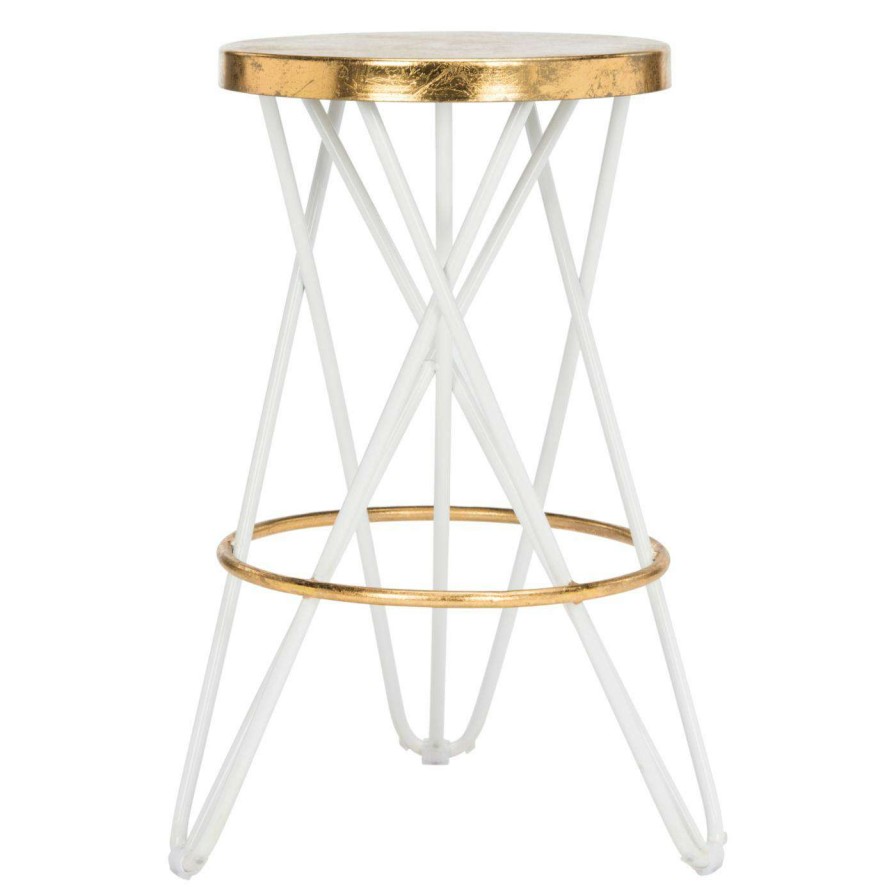 Bar Stools * | Cheap Counter Height Stools Safavieh Lorna 24 In. Gold Leaf Counter Stool