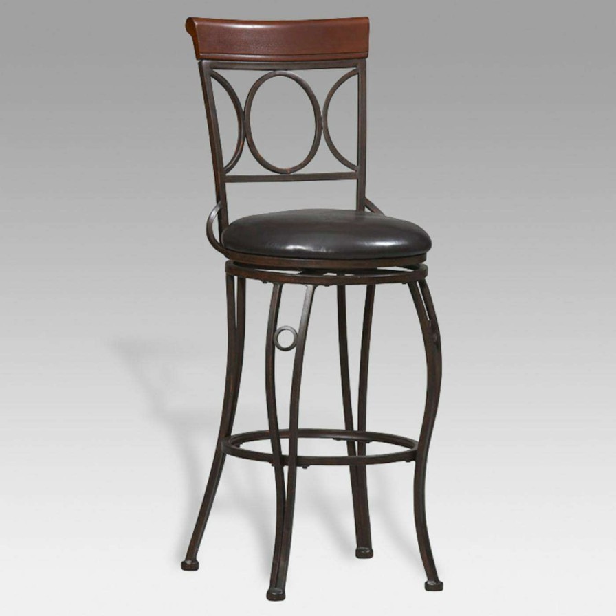 Bar Stools * | Wholesale Counter Height Stools Linon 24 Inch Bingham Circles Back Swivel Counter Stool