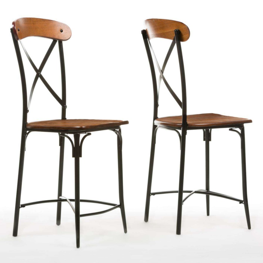 Bar Stools * | Hot Sale Counter Height Stools Baxton Studio Broxburn Counter Stool Set Of 2