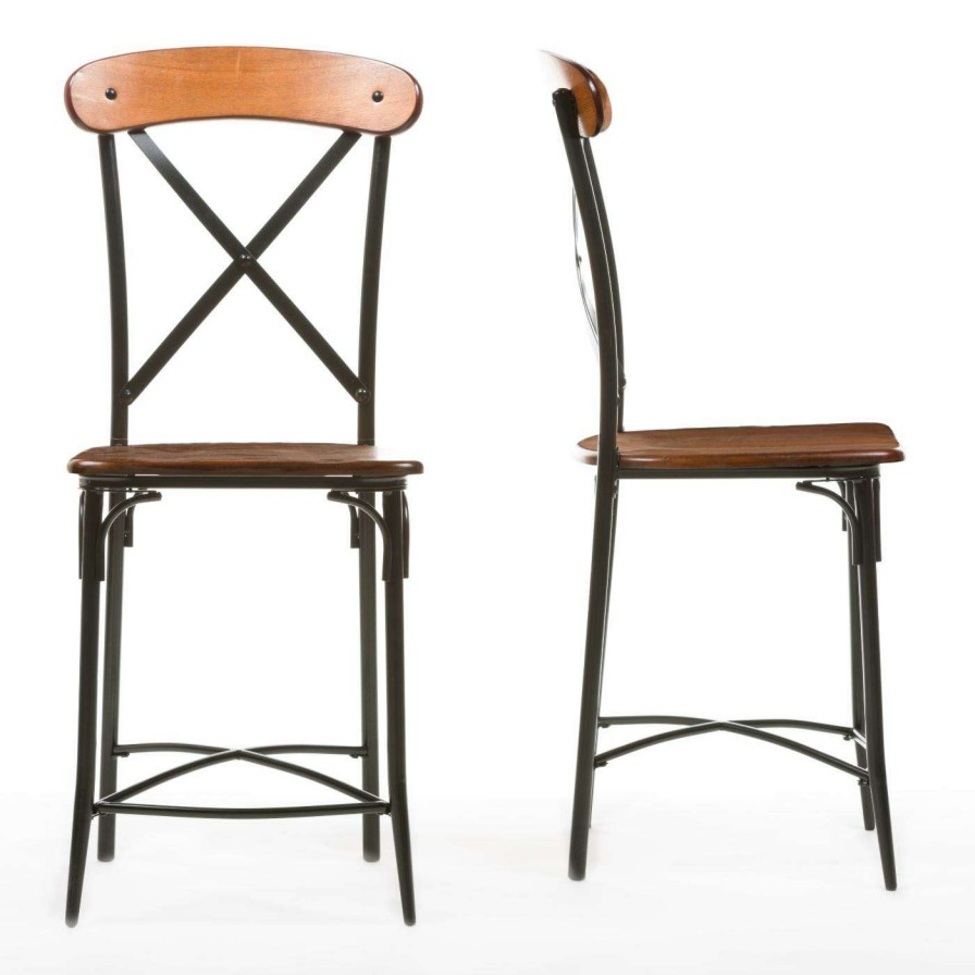 Bar Stools * | Hot Sale Counter Height Stools Baxton Studio Broxburn Counter Stool Set Of 2