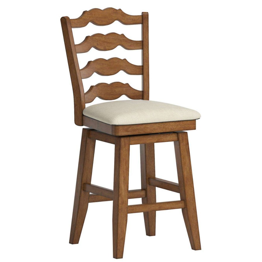 Bar Stools * | Discount Counter Height Stools Humblenest Homestead French Ladder Back 25.8 In. Counter Height Swivel Stool