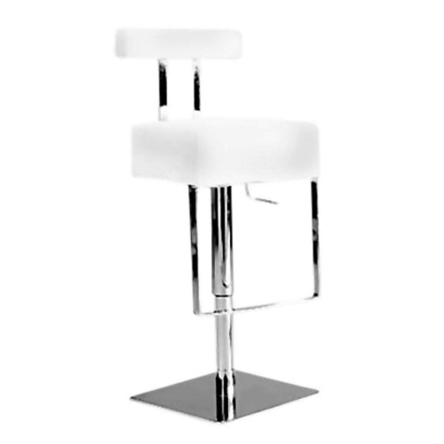 Bar Stools * | Coupon Counter Height Stools Chintaly Adjustable Teramo Swivel Bar Stool White