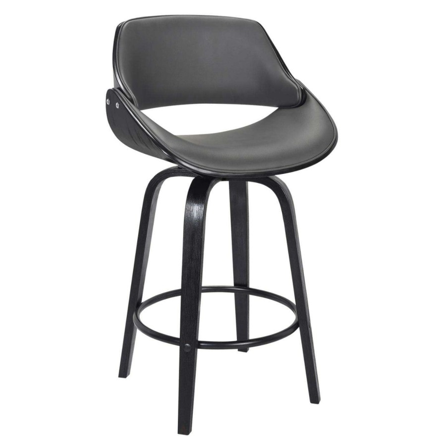 Bar Stools * | Top 10 Counter Height Stools Armen Living Mona 26 In. Swivel Counter Stool Walnut