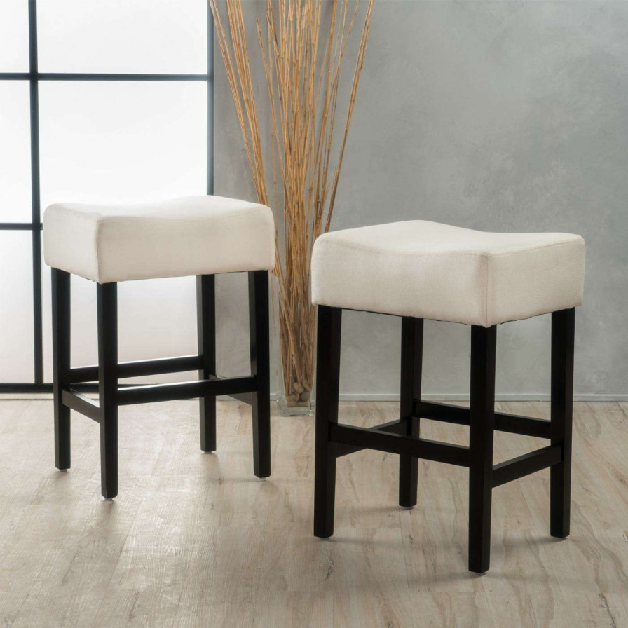 Bar Stools * | New Best Selling Home Counter Height Stools Ligan Upholstered Backless Counter Stools Set Of 2