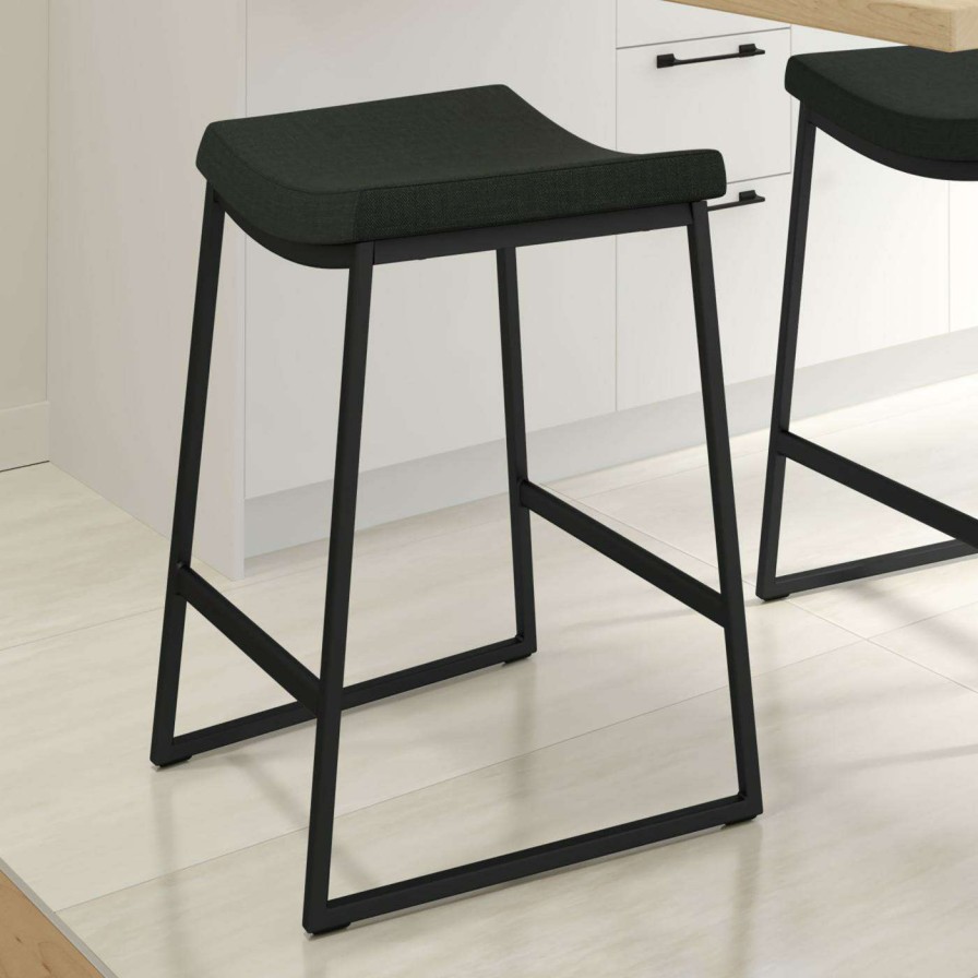 Counter Stools Sales * | Top 10 Counter Height Stools Amisco David 26 In. Backless Counter Stool Black