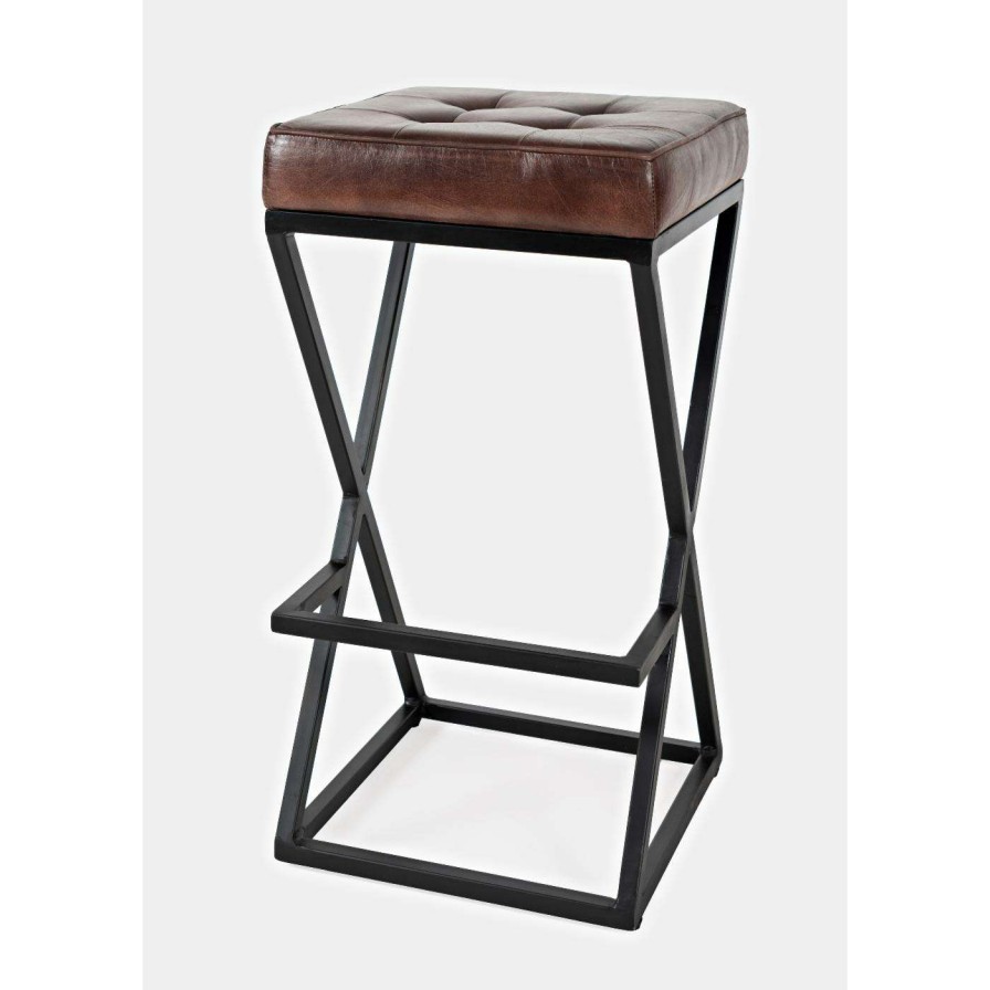 Bar Stools * | Budget Counter Height Stools Jofran Global Archive Brooks 29 In. Genuine Leather Bar Stool