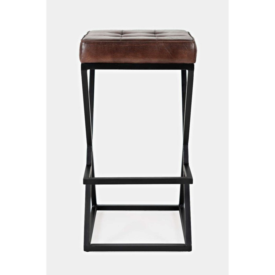 Bar Stools * | Budget Counter Height Stools Jofran Global Archive Brooks 29 In. Genuine Leather Bar Stool