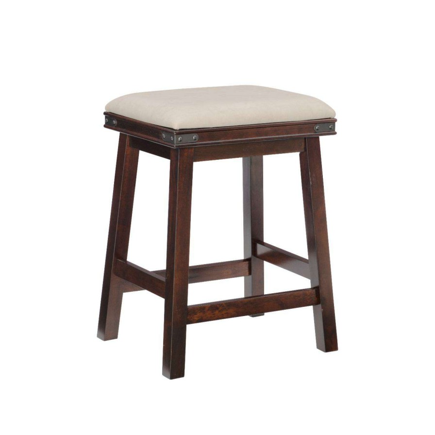 Bar Stools * | Discount Counter Height Stools Powell Serrano 24 In. Backless Counter Stool Chestnut