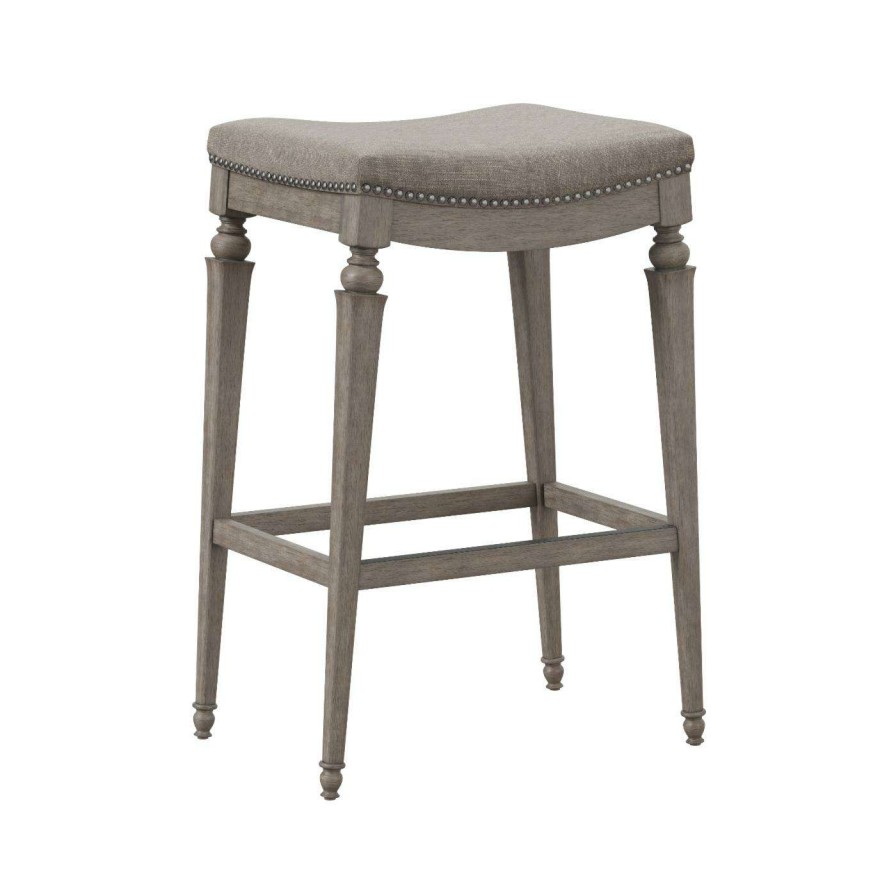 Bar Stools * | New Hillsdale Furniture Counter Height Stools Hillsdale Vetrina Backless Counter Stool Weathered Gray / Gray Fabric