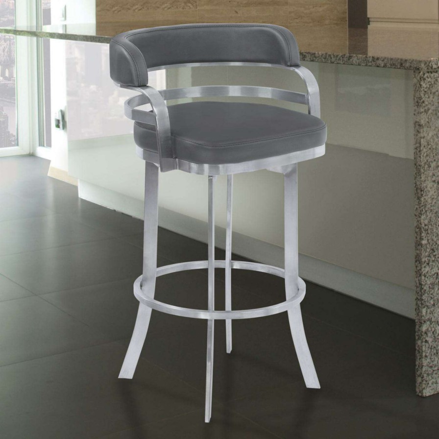 Bar Stools * | Promo Counter Height Stools Armen Living Prinz In. 26 Counter Height Metal Swivel Bar Stool