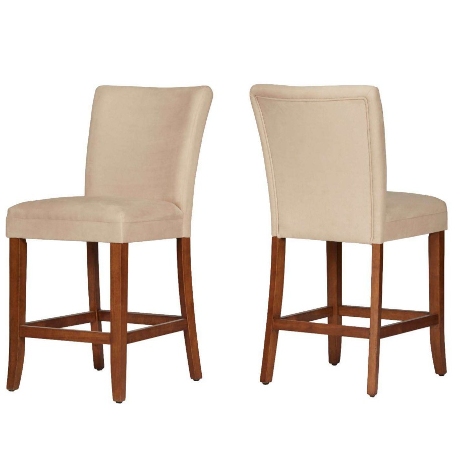 Bar Stools * | Discount Counter Height Stools Humblenest Homestead Upholstered Microfiber Counter Height Stool Set Of 2