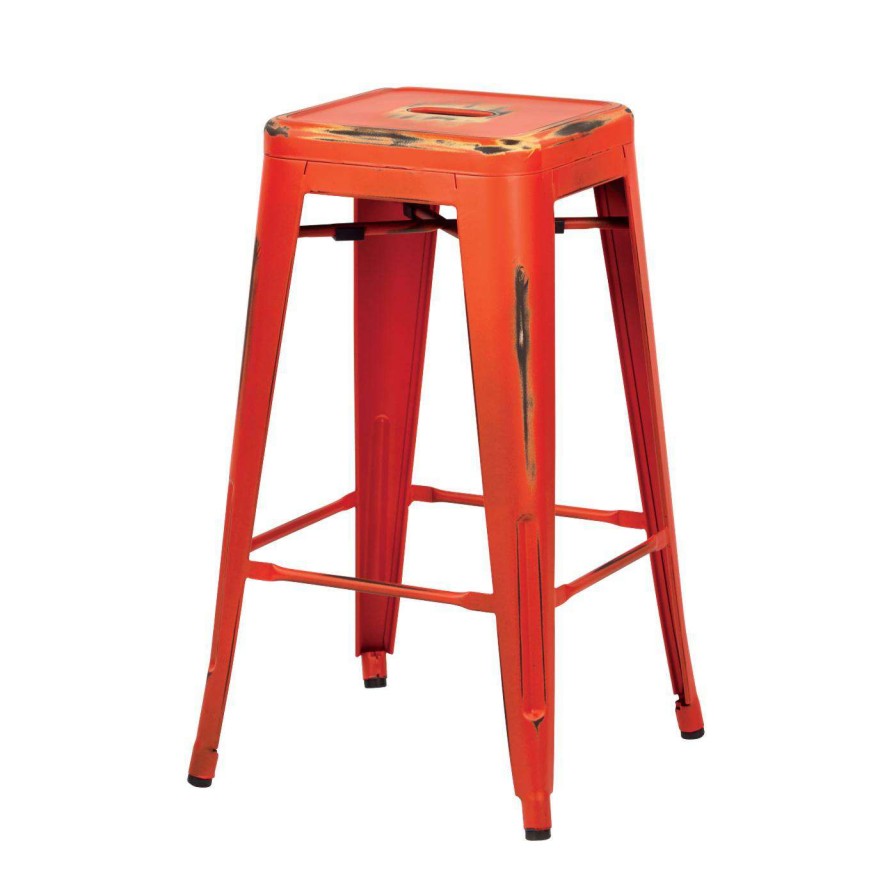 Bar Stools * | Best Sale Counter Height Stools Osp Home Furnishings Bristow 26 In. Antique Metal Counter Barstools