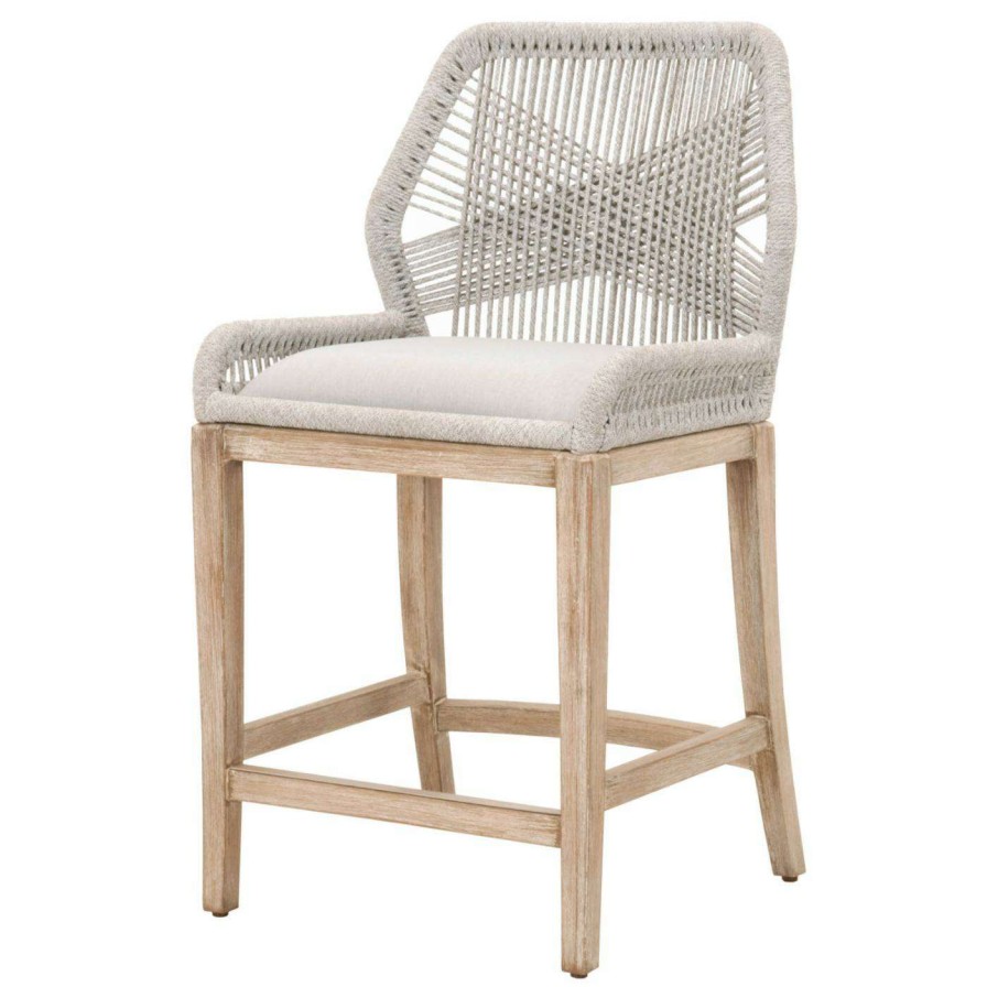 Bar Stools * | Budget Counter Height Stools Orient Express Furniture Loom Counter Stool Taupe White / Natural Gray