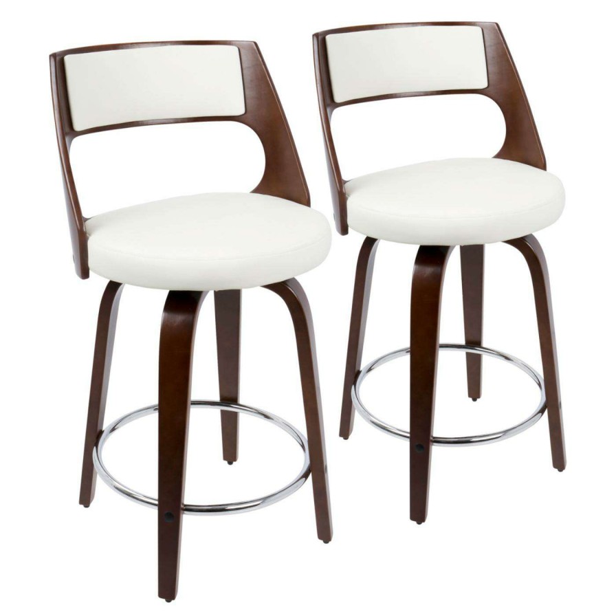 Bar Stools * | Coupon Counter Height Stools Lumisource Cecina 24 In. Keyhole Swivel Counter Stool Set Of 2