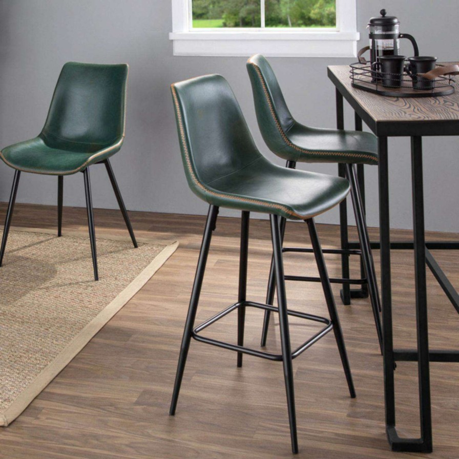 Bar Stools * | Buy Counter Height Stools Lumisource Durango 25 In. Faux Leather Counter Stool Set Of 2