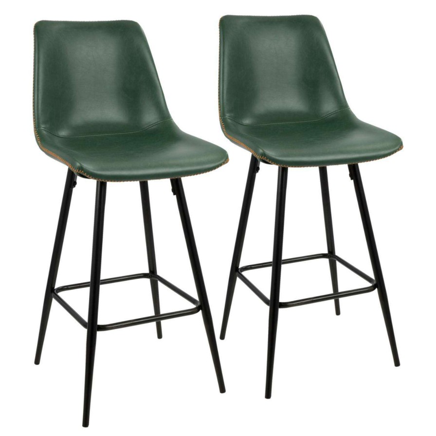 Bar Stools * | Buy Counter Height Stools Lumisource Durango 25 In. Faux Leather Counter Stool Set Of 2