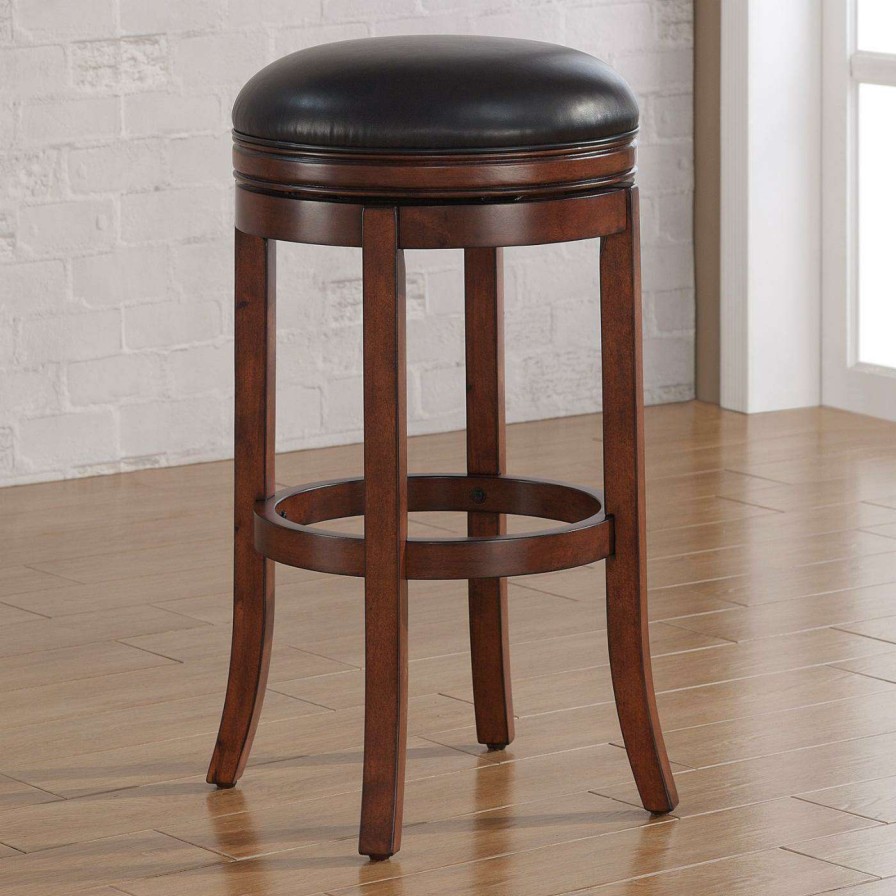 Bar Stools * | Cheap Counter Height Stools American Woodcrafters Stella Backless Counter Stool Medium Walnut