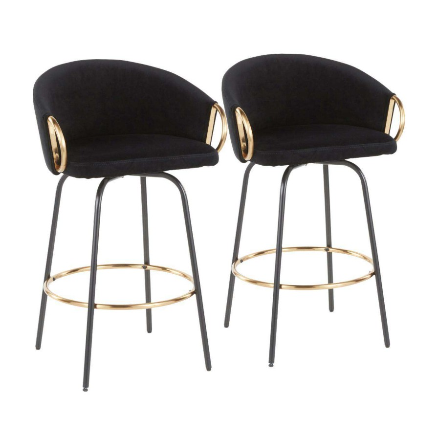 Bar Stools * | Budget Counter Height Stools Lumisource Claire 26.25 In. Contemporary/Glam Counter Stool Set Of 2