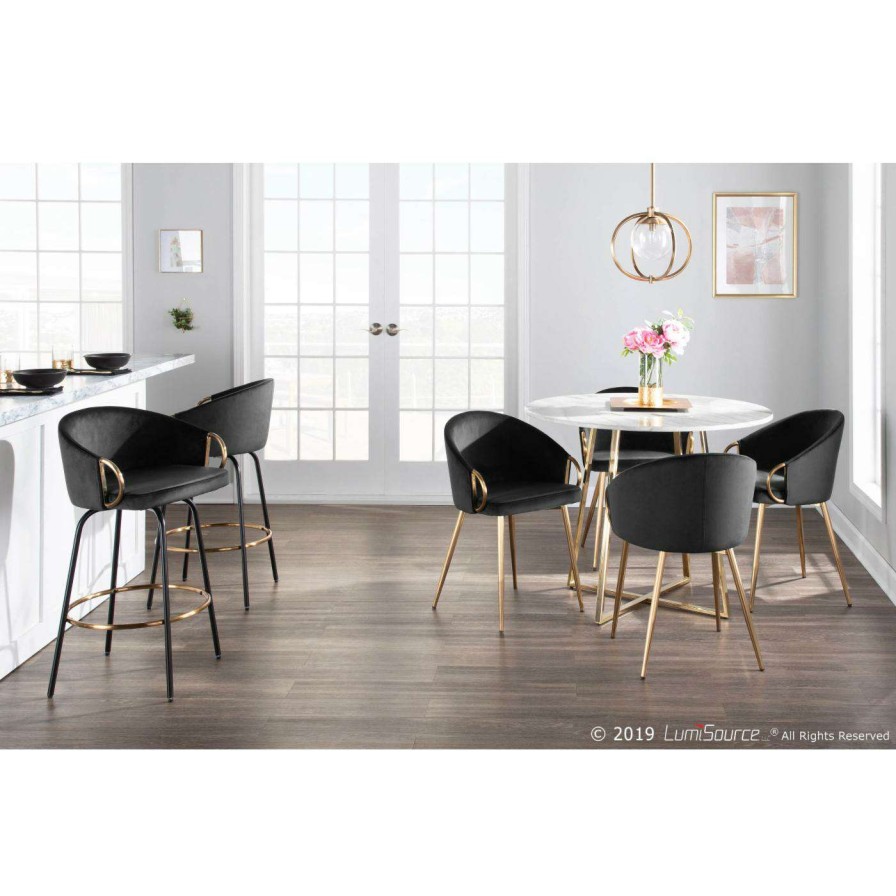 Bar Stools * | Budget Counter Height Stools Lumisource Claire 26.25 In. Contemporary/Glam Counter Stool Set Of 2