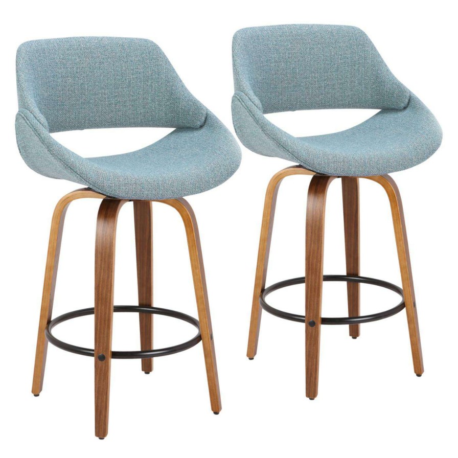 Bar Stools * | Flash Sale Counter Height Stools Lumisource Fabrico 26 In. Solid Back Counter Stool Set Of 2