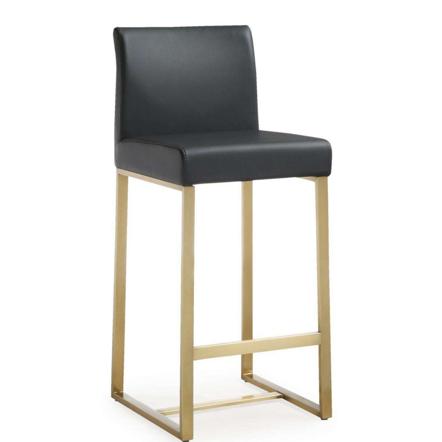 Bar Stools * | Hot Sale Counter Height Stools Tov Furniture Denmark Gold Steel Counter Stool Set Of 2