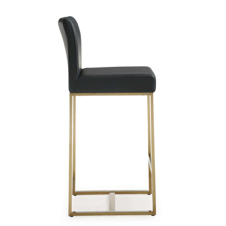 Bar Stools * | Hot Sale Counter Height Stools Tov Furniture Denmark Gold Steel Counter Stool Set Of 2