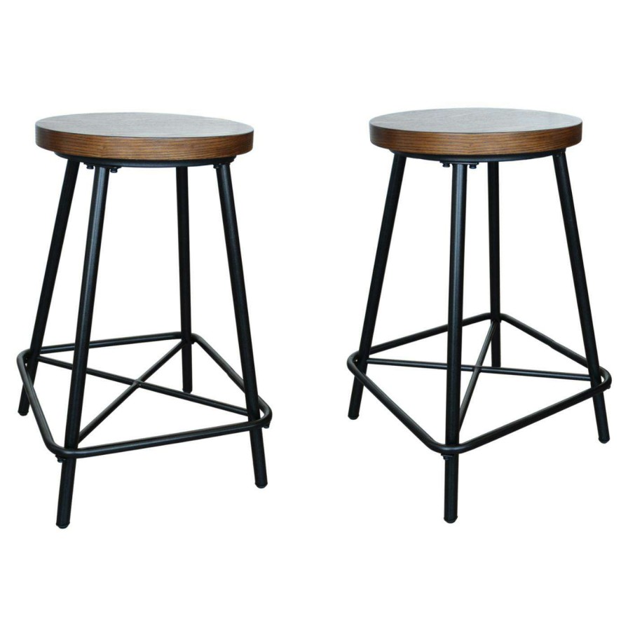 Bar Stools * | Cheap Carolina Chair & Table Co. Counter Height Stools Carolina Chair & Table Co. Thatcher 24 In. Backless Counter Height Stool Set Of 2