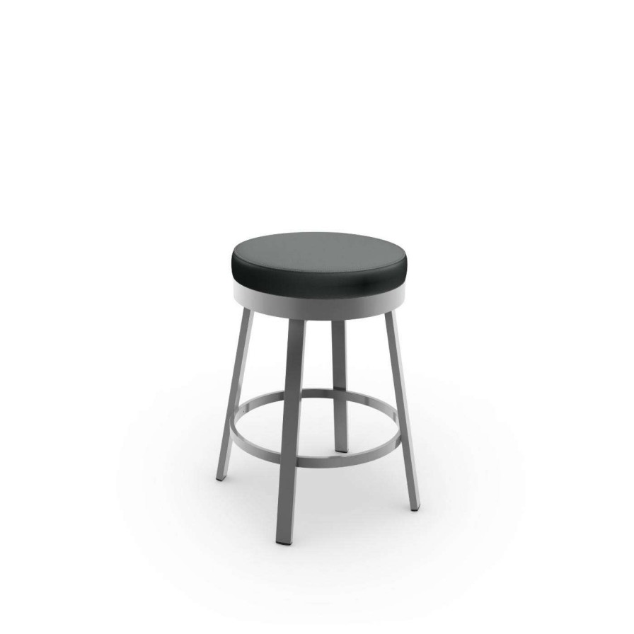 Bar Stools * | Best Pirce Counter Height Stools Amisco Clock Counter Height Swivel Metal Stool