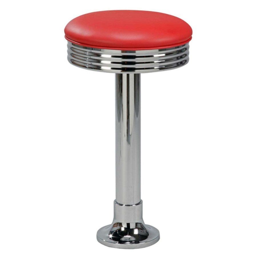 Bar Stools * | New Counter Height Stools Regal Retro Cafe Bolt Down 26 In. Metal Counter Stool With Upholstered Seat