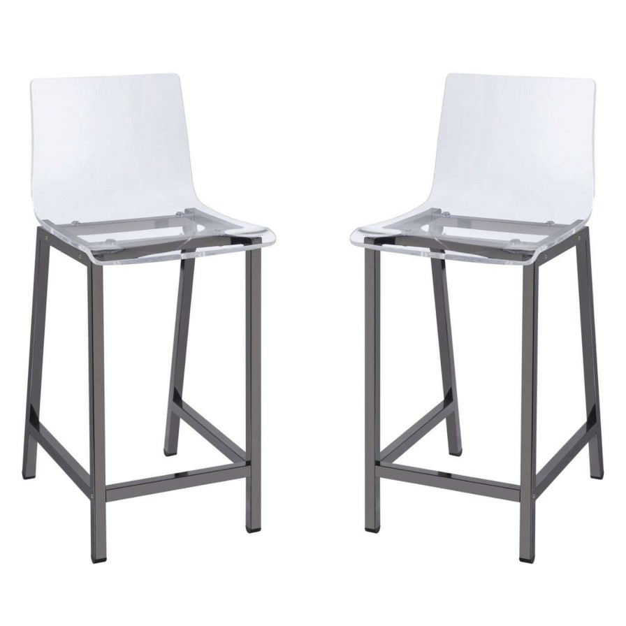 Bar Stools * | Promo Counter Height Stools Fox Hill Trading 33 In. Acrylic Counter Stool Set Of 2