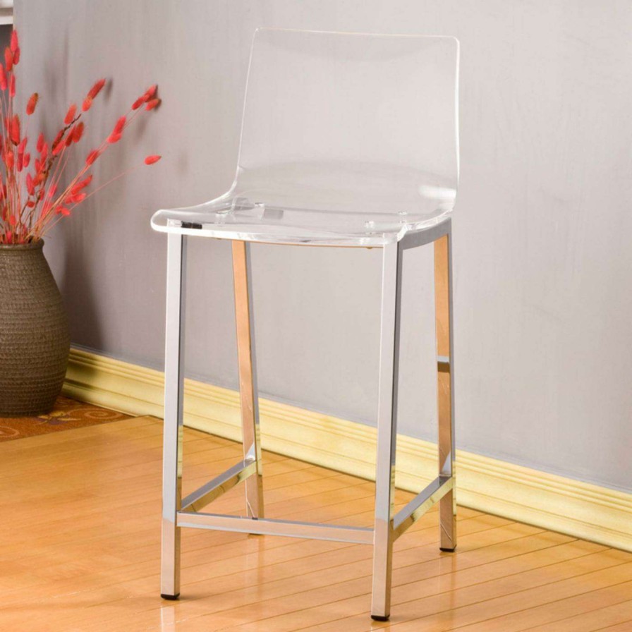 Bar Stools * | Promo Counter Height Stools Fox Hill Trading 33 In. Acrylic Counter Stool Set Of 2