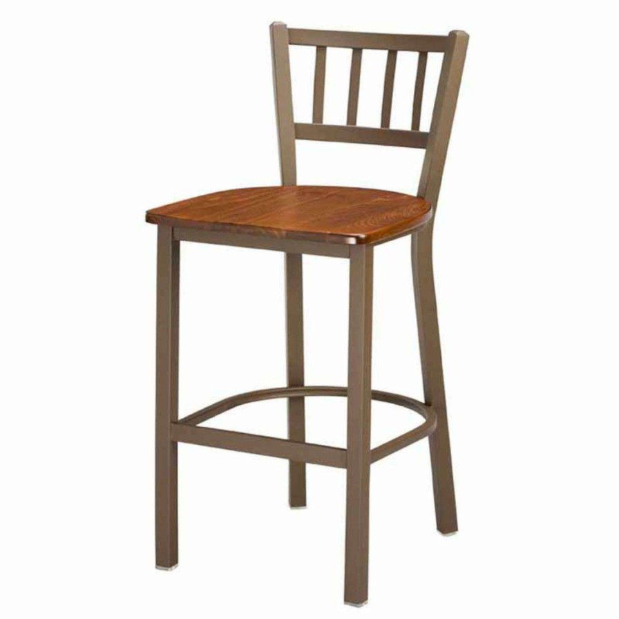 Bar Stools * | Cheapest Counter Height Stools Regal Jailhouse 26 In. Metal Counter Stool With Wood Seat