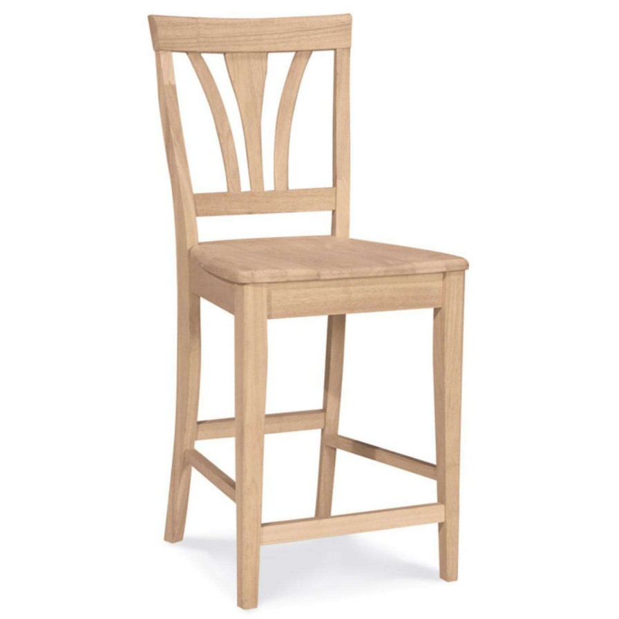 Bar Stools * | Coupon Counter Height Stools International Concepts 24-Inch Unfinished Guilford Fanback Counter Stool