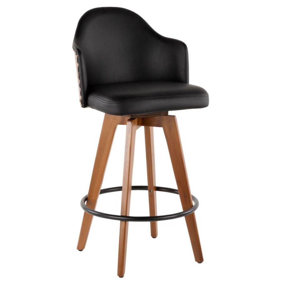 Bar Stools * | Best Sale Counter Height Stools Lumisource Ahoy 26 In. Upholstered Counter Stool With Nailhead Trim